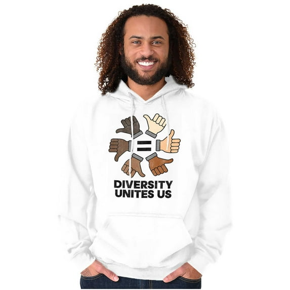 Diversity Unites Us Social Justice Unisex Plus Fleece Graphic Hoodie Brisco Brands 3X