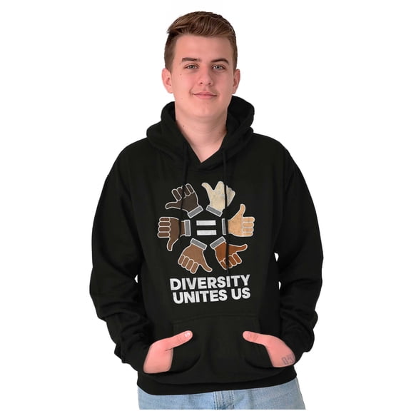 Diversity Unites Us Social Justice Unisex Plus Fleece Graphic Hoodie Brisco Brands 4X