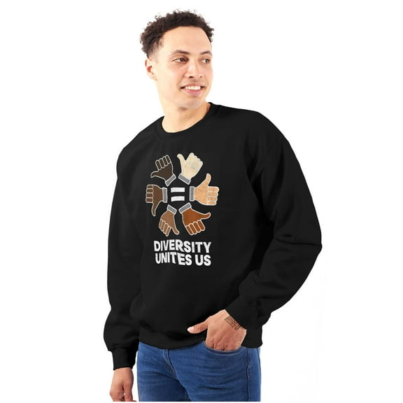 Diversity Unites Us Social Justice Unisex Plus Fleece Graphic Sweatshirt Brisco Brands 5X