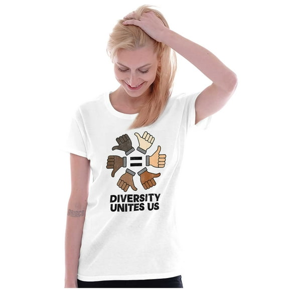 Diversity Unites Us Social Justice Womens Slim Fit Graphic Tee Brisco Brands X