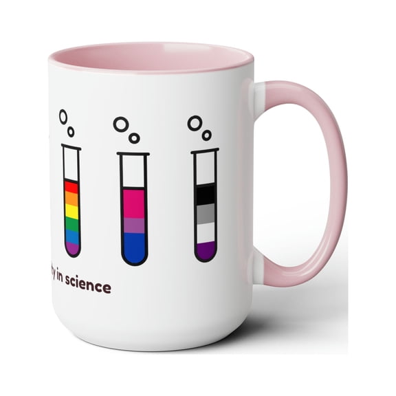 Diversity in Science 15oz Mug, Pride Test Tubes, LGBTQ Science Teachers