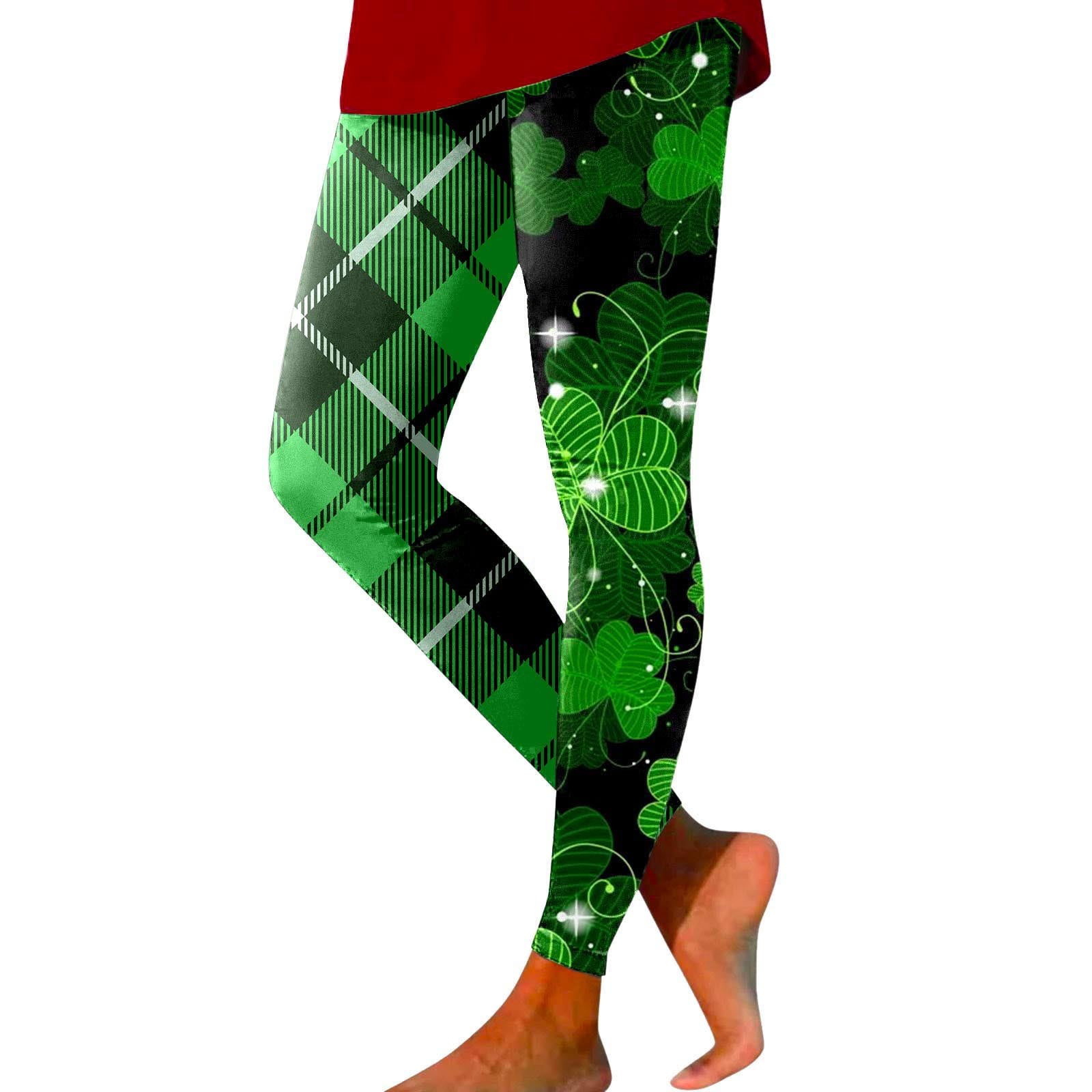 Diversnew,Women'S Green Yoga Printed, Sporty, Hip Lifting Leggins Yoga