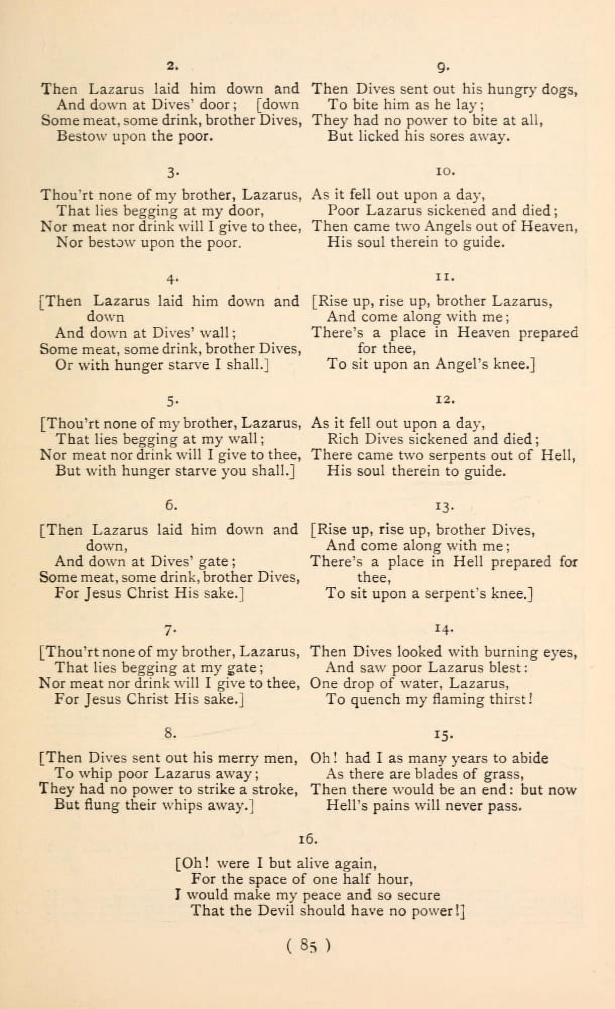 Dives & Lazarus 2 Christmas Carols New & Old 1850 Canvas Art - (18 x 24)