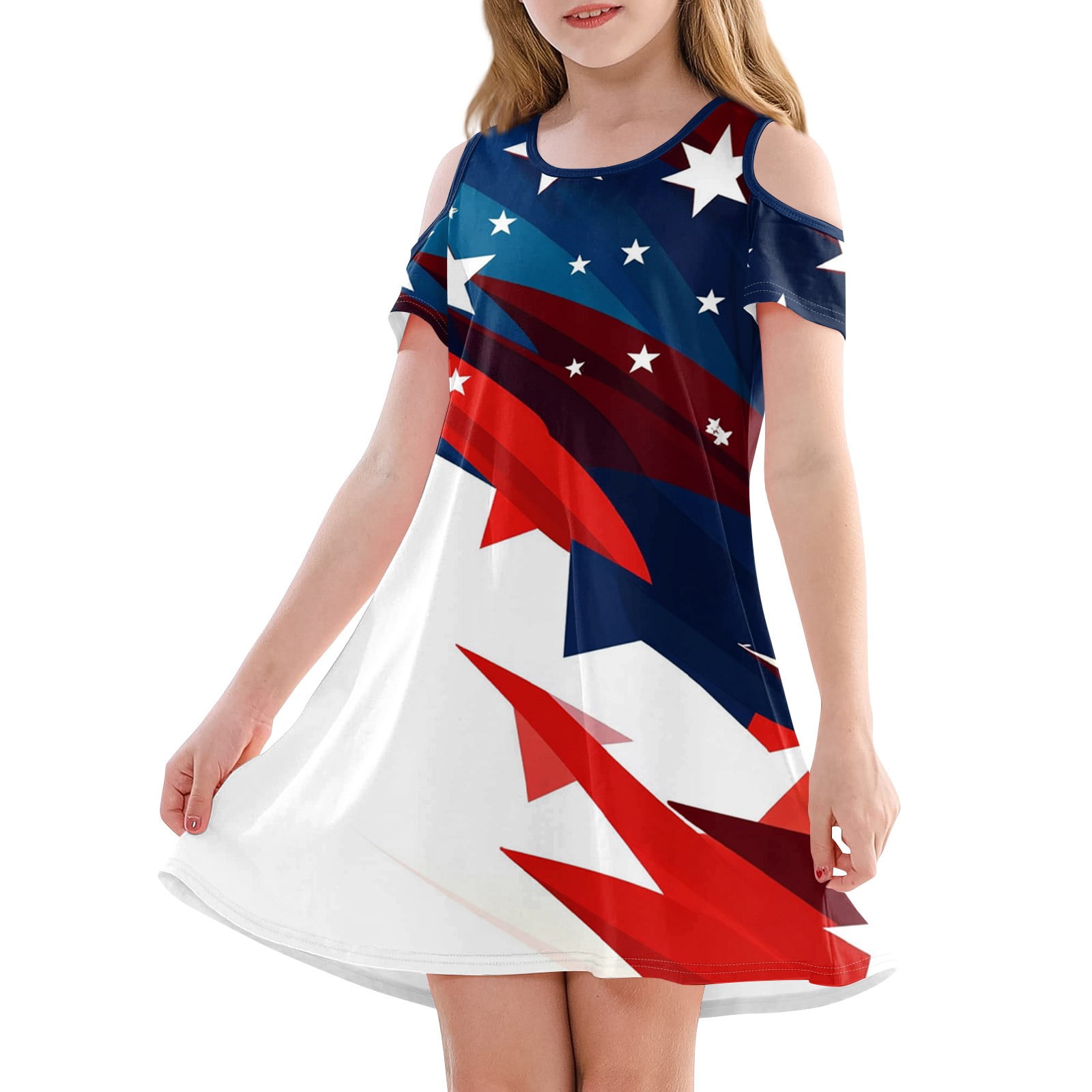 4th of July plaid girls set flag star bloomer set 051926HS4 main image 0