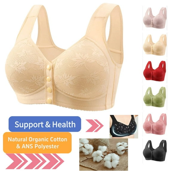 Cyglowse Front Closure Bras for Older Women, Daisy Bras Complexion, Front Clasp Bras for Women Plus Size 38
