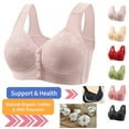 thumbnail image 1 of Cyglowse Front Closure Bras for Older Women, Daisy Bras Pink, Front Clasp Bras for Women Plus Size 36, 1 of 9