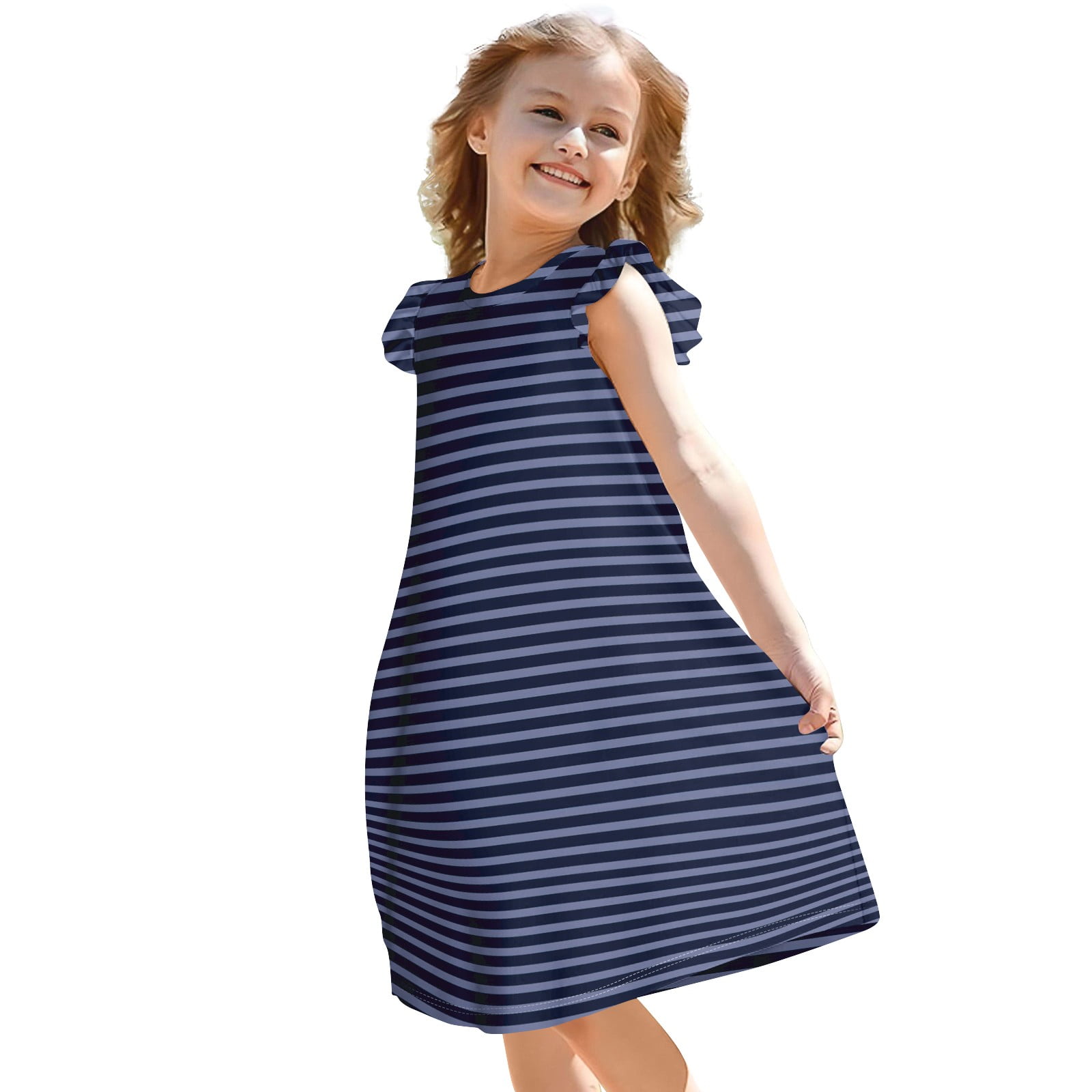 Robe BCBGirls Sans Manches Rayures Bleues – Taille 14/16 Fille – Neuf Avec étiquettes