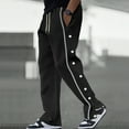Divhosrg Mens Tear Away Basketball Pants Casual High Split Snap Button