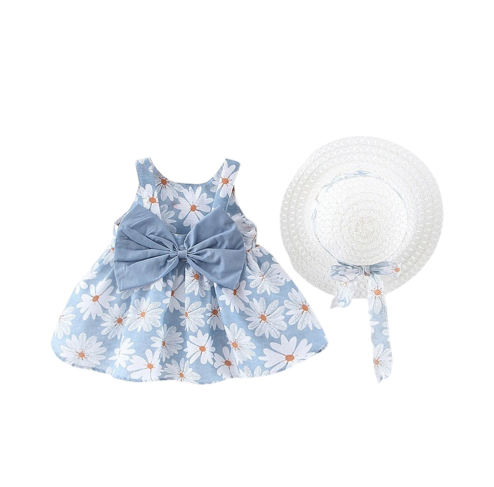 Blended Summer Dress For New Born Baby Girl In Light Green Color