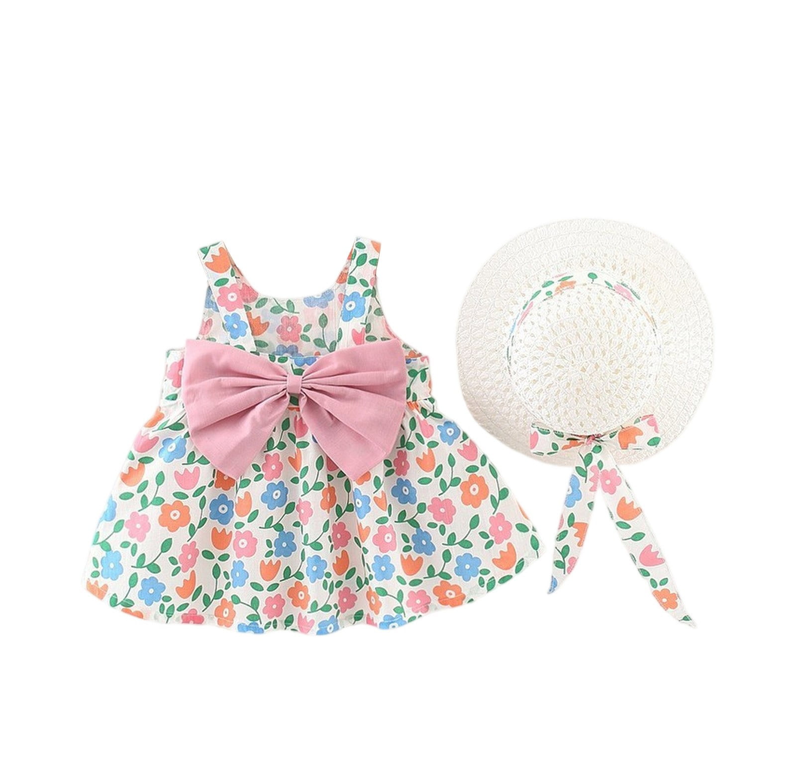 Baby Girl Summer Dress In Cotton Jeans Stuff Sky Blue Color