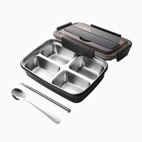 Divided Bento Box, Airtight Sealed Food Storage Container, Portable Meal Prep Box, Leakproof Case for Work Office Lunch