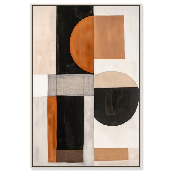 Divided Circle I Canvas Geometric Abstract by Art Remedy, Silver Frame, 36 x 54