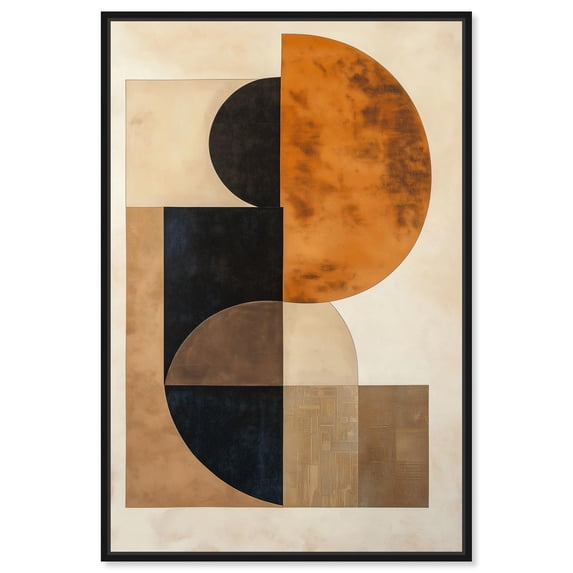 Divided Circle II Canvas Geometric Abstract by Art Remedy, Black Frame, 16 x 24