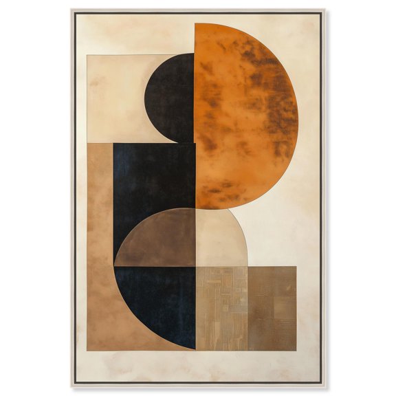 Divided Circle II Canvas Geometric Abstract by Art Remedy, Silver Frame, 36 x 54