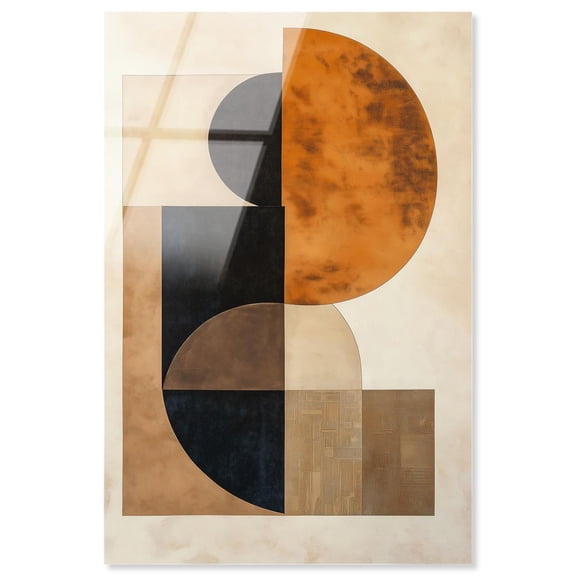 Divided Circle II High-Gloss Frameless Acrylic Glass Wall Art Geometric Abstract by Art Remedy, Ready to Hang, 24 x 36