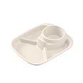 thumbnail image 1 of Divided Dinner Plate,Leakproof Soup Bowl Muti-Compartment Sectioned Serving Tray for Home Dining Meal Prep,White, 1 of 6