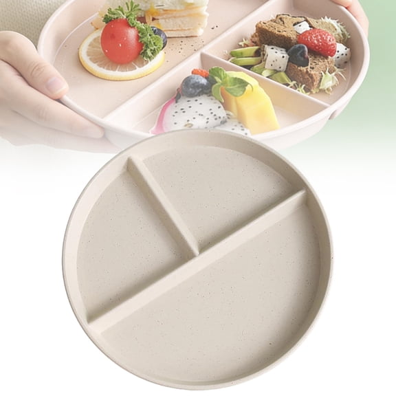 Divided Dinner Plates 3 Compartment Unbreakable Dinner Diet Plates Stackable Portion Control Dish Reusable Divider Plates Microwave Dishwasher Safe forAdults Seniors,Portion Control Plates