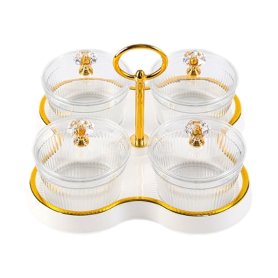Divided Dried Fruit Plate Dried Fruit Tray Food Grade Storage PET Material for Kitchen Wedding Dining Room Party