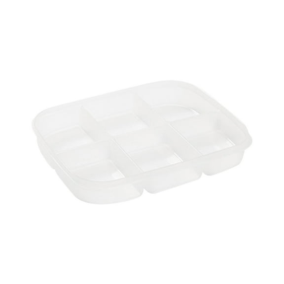 Divided Food Serving Tray with Lids Stackable Fruit&Veggie Container with 5/6 Small Dividers Plastic Storage Bins for Fridge Pantry Freezer Clear Snack Box for Candy Nuts Spice