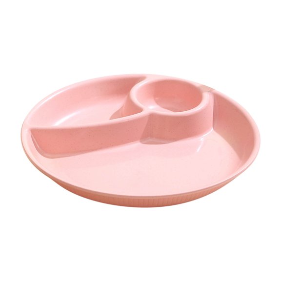Divided Food Tray with Three Compartments, 10.2 in Circular Snack and Serving Platter for Household Use