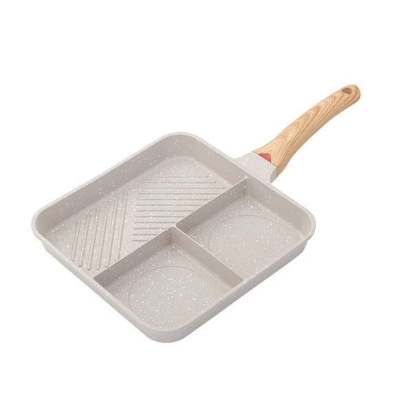 Divided-Grill Frying Pan for Making Breakfast Multi-functional Divided-Skillet Non-Stick-Grill Egg-Frying Pan
