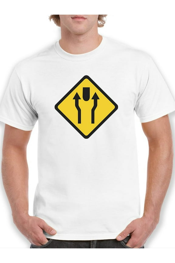Divided Highway Warning T-Shirt Men -Smartprints Designs, Male Medium