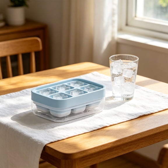 Divided Ice Storage Box Tray for Home Summer Freezer Ice Making Container