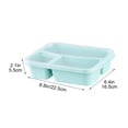 thumbnail image 1 of Divided Lunch Box | Microwave Bento Container | Leakproof 3-Compartment Food Storage, Salad Fruit Keeper, BPA-Free, Transparent, Stackable, 22.5 x 16.5 x 5.5 cm, 1 of 6