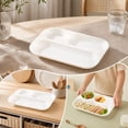 thumbnail image 1 of Divided Plastic Dinner Plates, 3-Compartment Heavy Duty Serving Trays, Meal Prep Food Containers for Fitness Diet Control Microwave Safe Family Dining, Portion Control Dish and Adult Child Dinnerware, 1 of 6