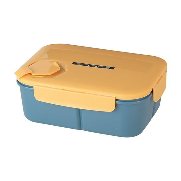 Divided Plastic Lunch Container, Microwave Safe Bento Box with Vent Lid, 8.27"L×6.30"W×2.36"H Leakproof Food Storage Meal Prep Container for Office Picnic Daily Food Storage