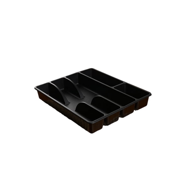 Divided Plastic Silverware Drawer Tray, Compartmentalized Kitchen Utensil Organizer, Spoon Fork Chopstick Separator for Cabinet Drawer Counter Home Kitchen Decor