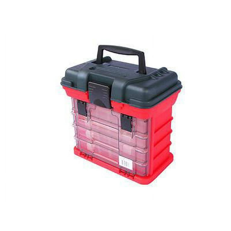 10-Compartment Red Deep Pro Portable Tool Box with Storage and Organization  Bins for Small Parts