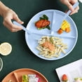 thumbnail image 1 of Divided Plate Tableware Set Three Compartment Meal Tray, With Spoon Fork Chopsticks Microwave Safe Food Plate, Portion Control Meal Prep Plate Kitchen Dining Accessories For Adults, 1 of 5