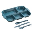 thumbnail image 1 of Divided Plates with 5 Compartments for Portion Control, Microwave and Dishwasher Safe, Reusable Dinnerware for Family, Camping, Parties, and Kitchen Use, 1 of 6
