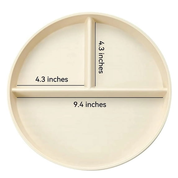 Divided Plates for Adults (1 Pack), Unbreakable Portion Control Plate Sectioned with Dividers, 9 Inch Plastic Food Separator Dinner Plates Lightweight Compartment Reusable