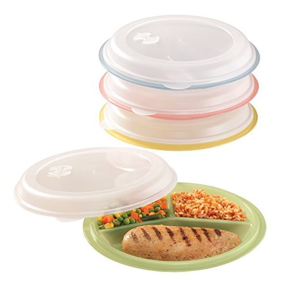 Divided Plates And Food Storage Containers - Set Of 4