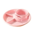 thumbnail image 1 of Divided Plates, Portion Control Plate Sectioned with Dividers, Reusable, Microwave Safe, for Main Dishes, Vegetables, Fruits and Snacks Pink, 1 of 6