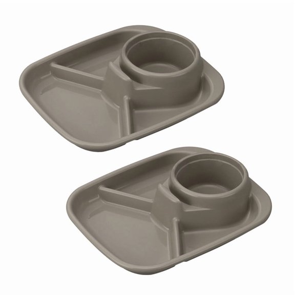 Divided Plates for Kids - Set of 2 Dinnerware Food Grade Kid Safe with Divided Design for Picky Eaters Reusable Modern Tableware