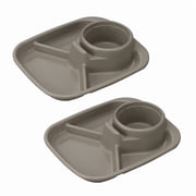 Divided Plates for Kids - Set of 2 Dinnerware Food Grade Kid Safe with Divided Design for Picky Eaters Reusable Modern Tableware