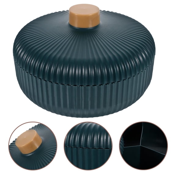 Divided Serving Dish with Lid Round, Removable Snacks Tray for Veggies Fruits Dips, Sectional Platter with Lid for Party Appetizers, 1PC, Blue