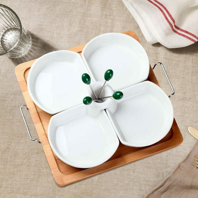 Divided Serving Platter 4 Compartment Fruit Bowl Modern