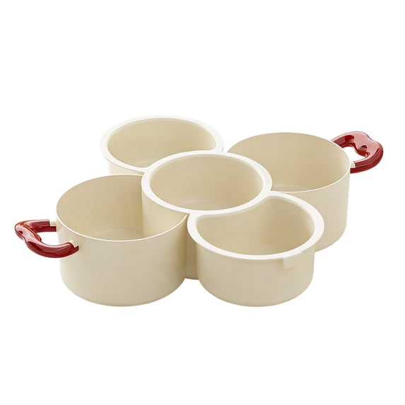 Divided Serving Platter, Divided Serving Dish with Handle, Multi-Compartment Divided Veggie Tray, Multifunctional Fruit Bowl Snacks Box Container, Suitable for Kitchens, Travel, and Picnics