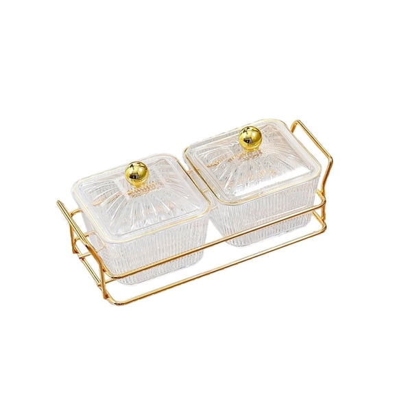 Divided Serving Platter with Lid Appetizer Serving Tray Snack Dishes Food Storage Box