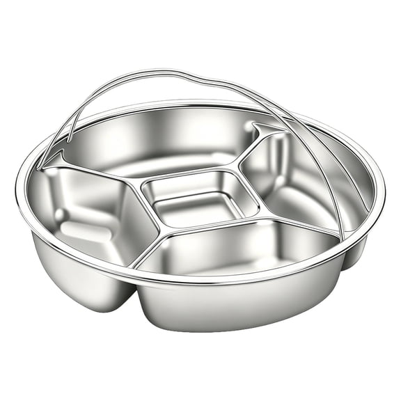 Divided Serving Tray 316 Stainless Steel Divided Plate With Handles Sectional Food Serving Platter For Family Gatherings Picnics And Office Lunches(a)