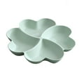 thumbnail image 1 of Divided Serving Tray, Appetizer Sectioned Platter, Dessert Serving Dish, Reusable Plastic Snack Plates, Heart Shaped Relish Tray, 4 Compartment(Green), 1 of 6