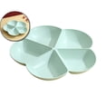 thumbnail image 1 of Divided Serving Tray, Appetizer Sectioned Platter, Dessert Serving Dish, Reusable Plastic Snack Plates, Round Relish Tray, 4 Compartment for Chips and Dip Veggies Candy Nut Fruit, 1 of 6