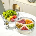 thumbnail image 1 of Divided Serving Tray, Compartments Snack Box For Candy, Nuts, Cookies, Fruit Silver Milk - Round YIWEI, 1 of 7