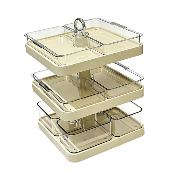 Divided Serving Tray Hot Pot Rotating Food Platter Large Capacity Design for Family Dinner Party Gatherings