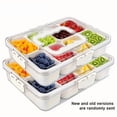 thumbnail image 1 of Snackle Box Container, 8 Compartment Divided Serving Tray with Lid and Handle, Portable Snack Tray and Serving Platter for Party, Picnic, Perfect for Fruit, Candy and Treats, 1 of 8