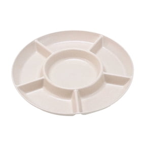 Divided Serving Tray, Plastic Chip and Dip Platter, 6 Sectional Appetizer Veggie Plate, for Serving Food, Nuts, Candy, Dried Fruit, Veggies